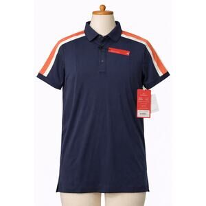 Redvanly Riley Polo Navy Stripe Performance Golf Shirt Mens Size S NWT